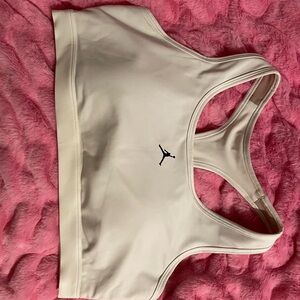 Nike Cream Sports Bra with Black Logo